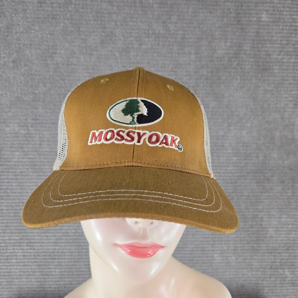 Mossy Oak Mens OSFM Brown Mesh Back Adjustable Snapback Trucker Hat